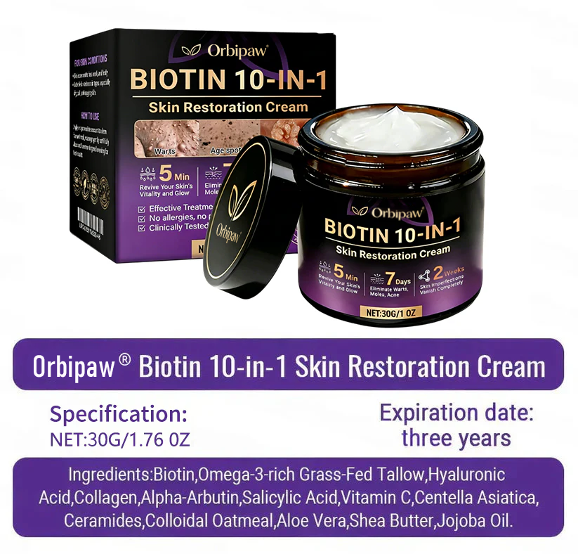 Made and Shipped from USA ✨Orbipaw® Biotin 10-in-1 Skin Restoration Cream 🍀