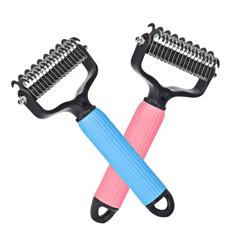 Pet Grooming Tool | Universal Double-Sided Stainless Steel Dog Detangling Comb for Shedding & Matted Hair Removal